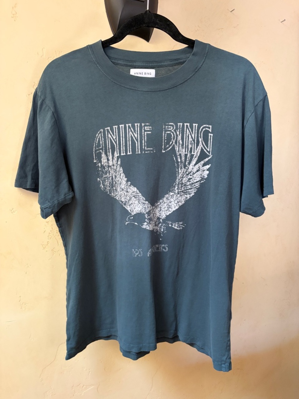 Sz M Anine Bing Washed Black Eagle Graphic Tee